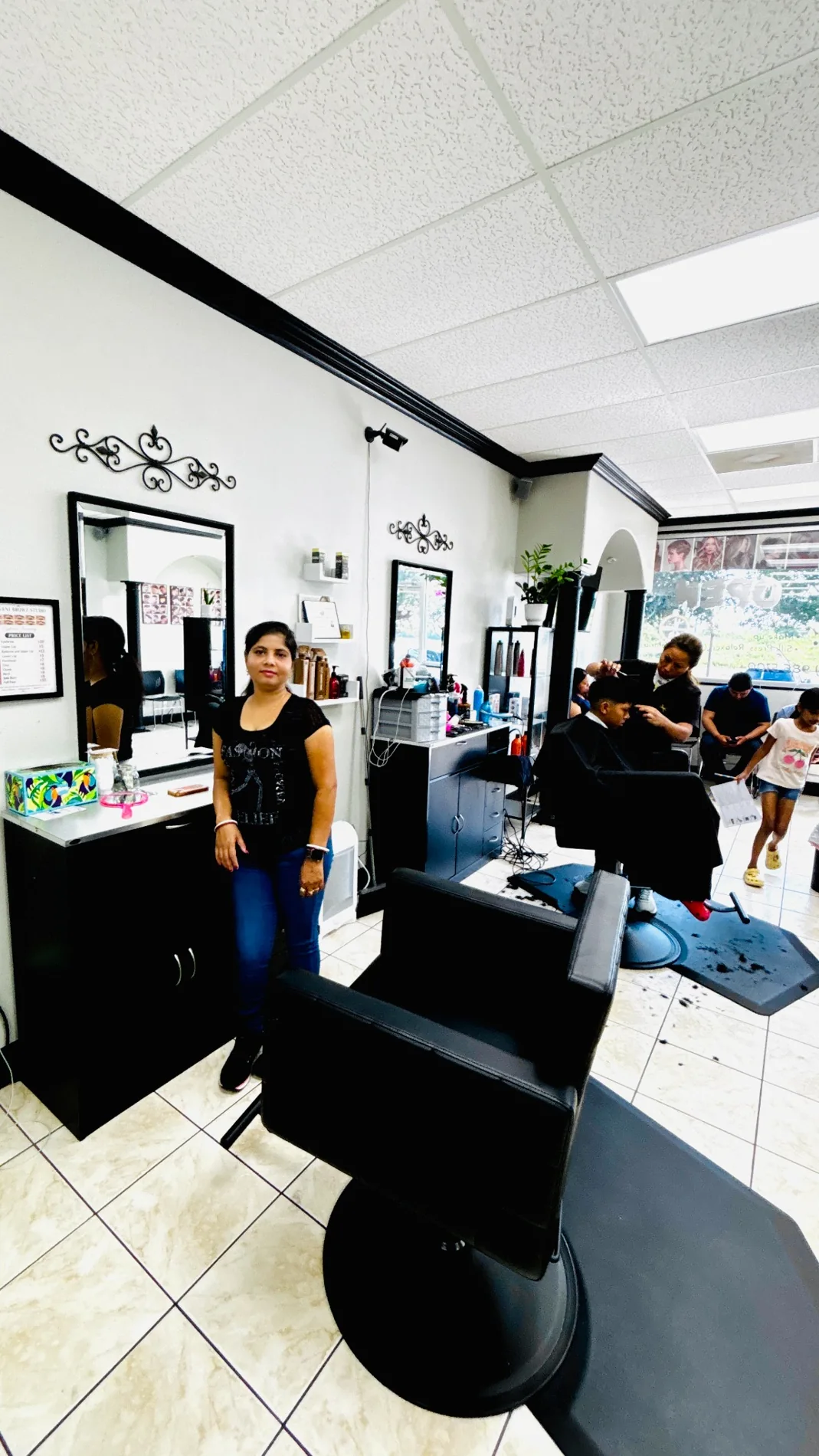 Interior of the salon with styling stations